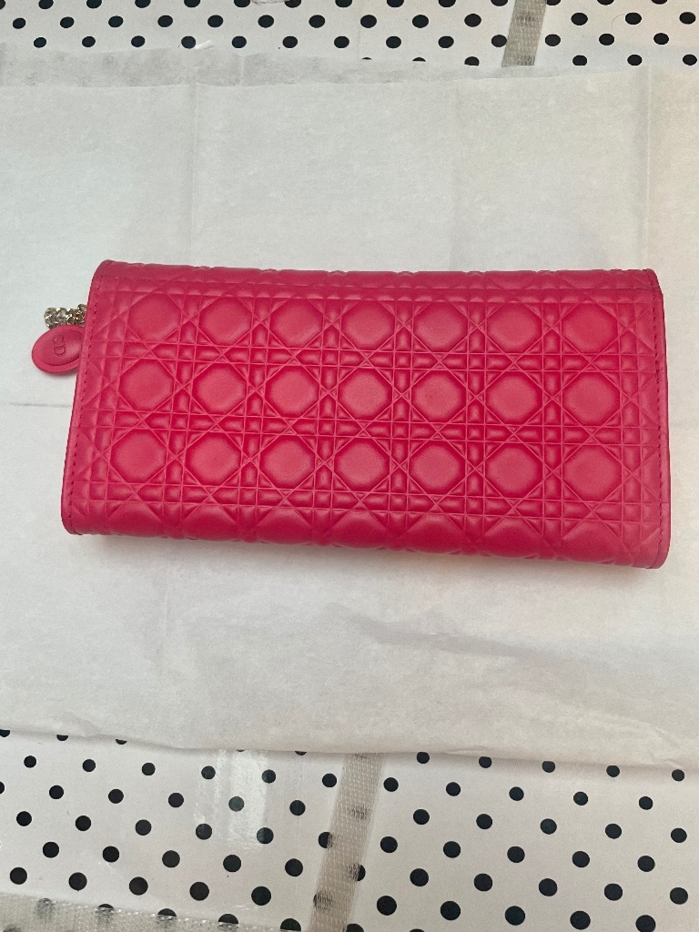 Christian Dior 2014 Pink & Orange Lambskin Cannage Rendezvous WOC Crossbody - Picture 4 of 16